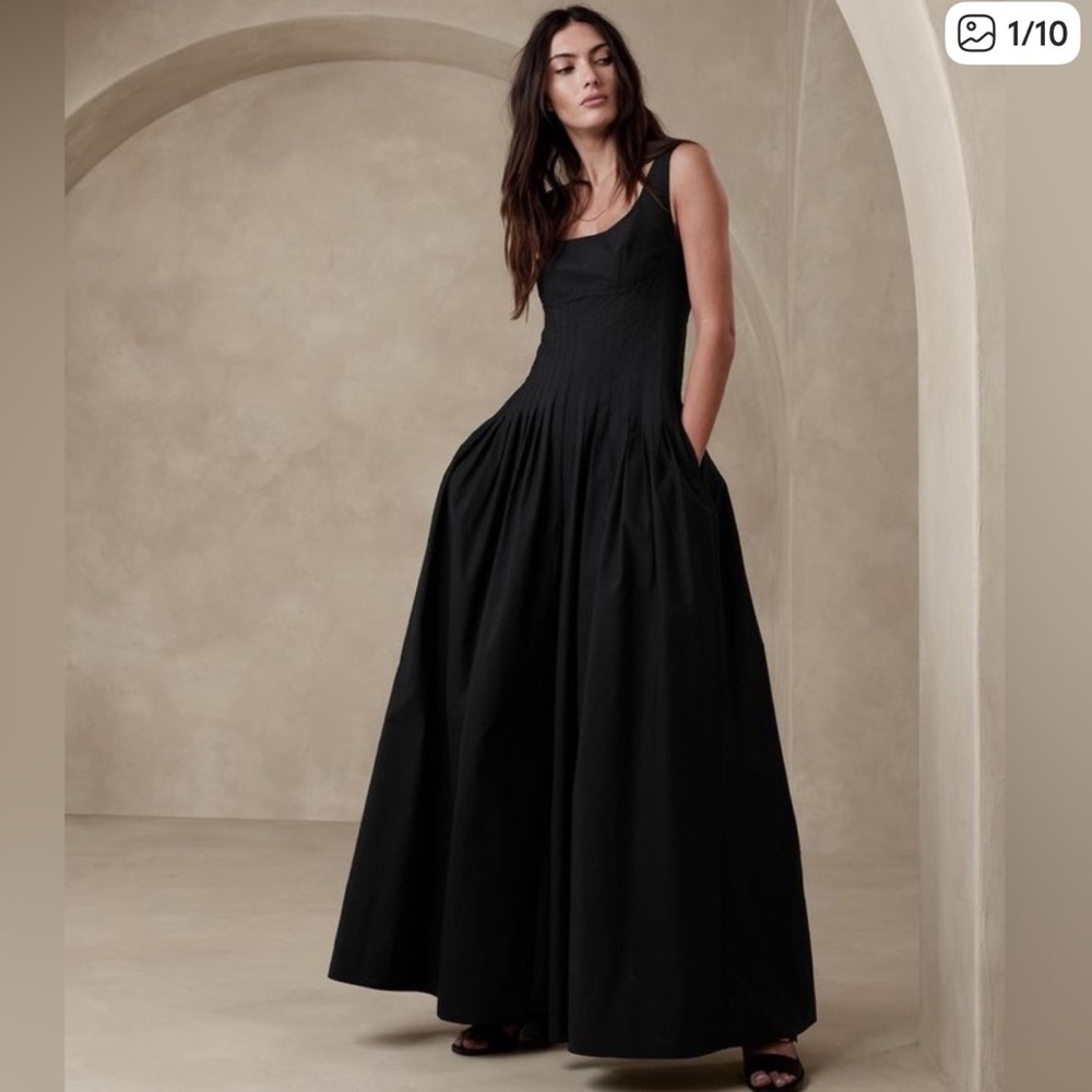 Banana Republic Black Corset Wide Leg Jumpsuit